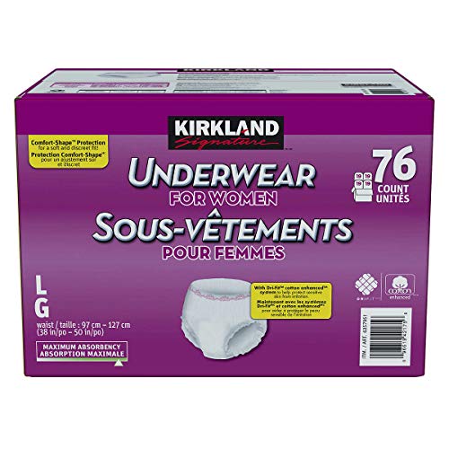 Kirkland Signature protective underwear for women, Large, 76 Count – RedBay  Dental