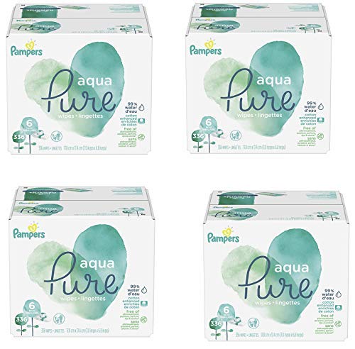 Pampers Aqua Pure 6X Pop-Top Sensitive Water Baby Wipes, 1344 Count