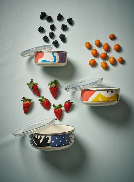 Kapka - Flashback Storage Container - Enamel Vintage Look Washable Storage Container/ Kapka