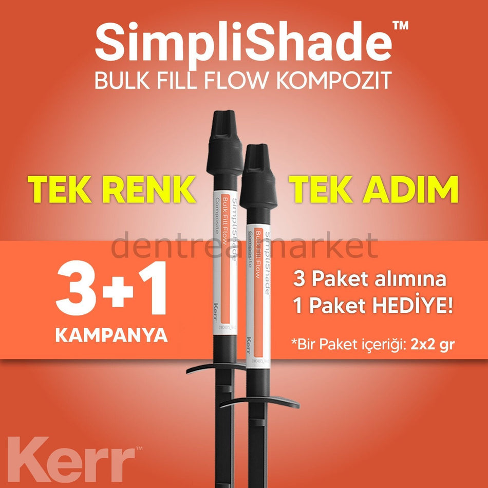 Kerr SimpliShade Bulk Fill Flow Composite 2*2g - One Shade 3+1 Promotion