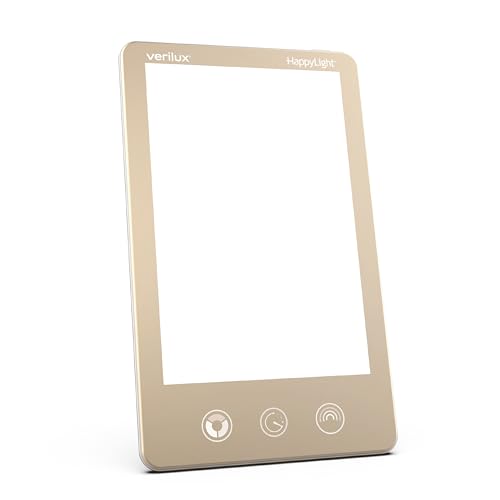 Verilux® HappyLight® Luxe - UV-Free LED Therapy Lamp, Bright White Light with 10,000 Lux, Adjustable Brightness and Color, Plus Countdown Timer - Wall Mount or Stand Included