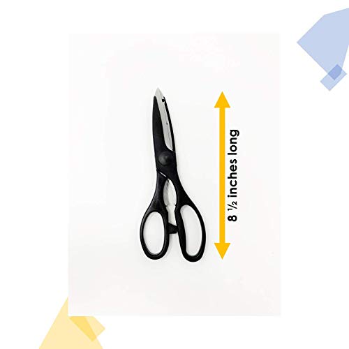 Kitchen Shears with Stainless Stell Blade, Heavy Duty Stainless Steel Scissors for Herbs, Chicken, Meat & Vegetables, dishwasher Friendly Black handle