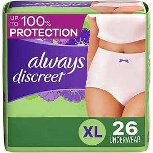 Always Discreet Incontinence Underwear, Maximum Absorbency, Extra Large, 26ct