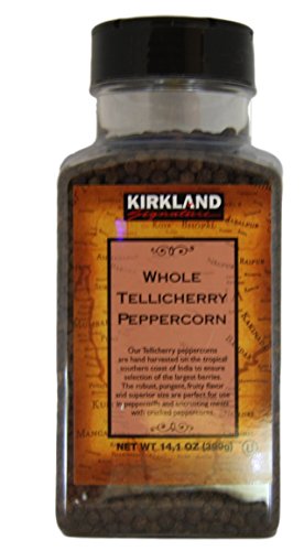 Kirkland Signature - Spices and Herbs - 14.5 Ounce Bottle - Pack of 2 (Whole Tellicherry Peppercorn)