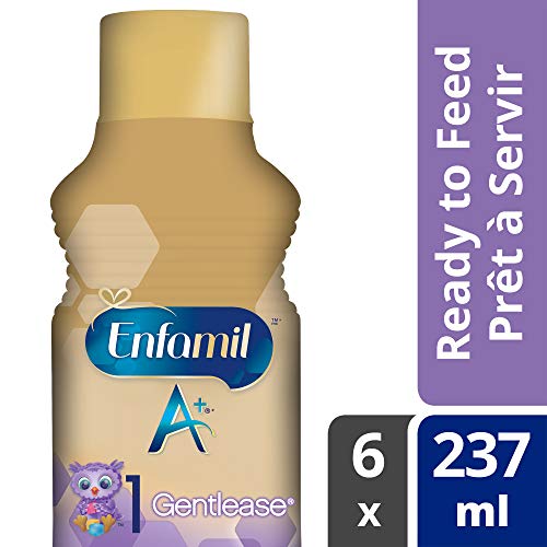 Enfamil A+ Gentlease Infant Formula, Ready to Feed Bottles, 237mL, 6 pack