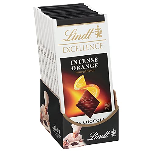 Lindt Excellence Intense Orange Dark Chocolate Bar, 3.5-Ounce Packages (Pack of 12)