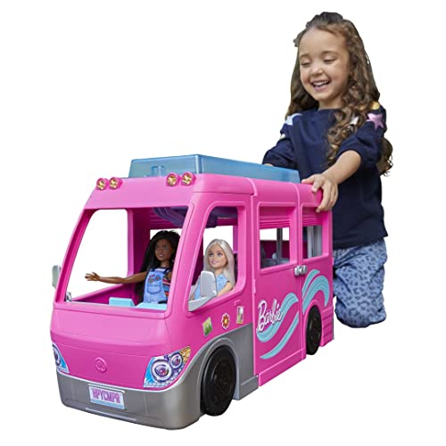 Barbie Camper, Doll Playset with 60 Accessories, 30-Inch-Slide and 7 Play Areas, Dream Camper
