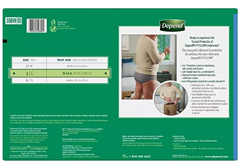 Depend Fit-Flex Large Maximum Absorbency Underwear for Men, 84 ct. Neutral Gray