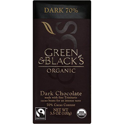 Green & Black's Organic Dark Chocolate, 70% Cacoa, 3.5 Ounce Bars (Pack of 10)