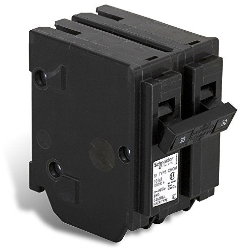 Schneider Electric CHOM230CP Homeline Double Pole 30 Amp Plug-On Circuit Breaker, Black