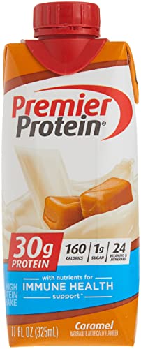 Premier Protein Premier Caramel High Protein Shake (15 X 11 Fl Oz)Total Net Wt (165 Fl Oz), 165 Fluid_Ounces, 325 ml (Pack of 15)