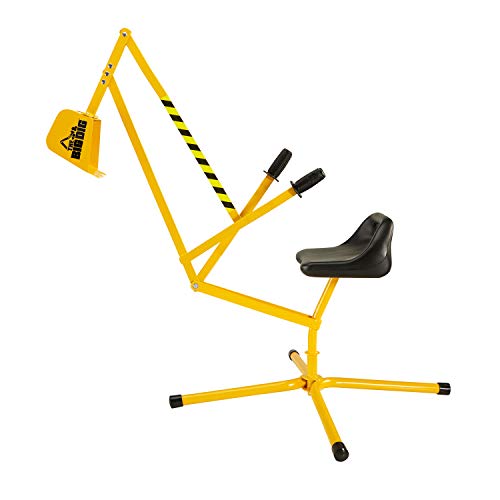 Big Dig Sandbox Digger Excavator Crane with 360 Degree Rotation with Base Great for Sand, Dirt and Snow, Steel Outdoor Play Toy, Yellow, (2 Pack)