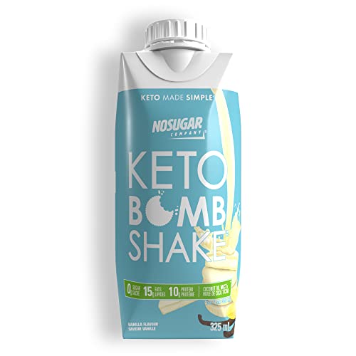 NEW: No Sugar Keto Protein Shake, Ready to Drink Keto Protein Drink in Vanilla Flavour, Curbs Appetite, Helps Ketosis, Low Carb, Rich in MCT Keto Shake, non-GMO, All Natural