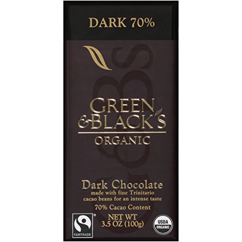 Green & Black's Organic Dark Chocolate, 70% Cacoa, 3.5 Ounce Bars (Pack of 10)