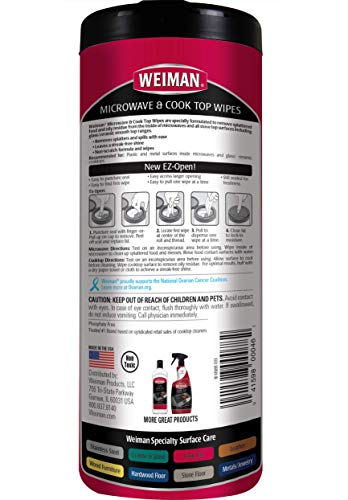 Weiman Microwave & Cook Top Wipes - 4 Packs of 30 Wipes