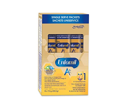Enfamil A+ Infant Formula, Single Serve Powder, 17.6g, 16 packets