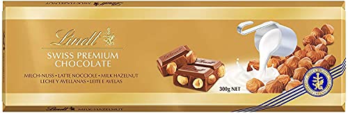 Lindt Gold Bar Milk & Hazelnut 300g - Pack of 6
