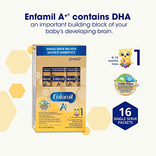 Enfamil A+ Infant Formula, Single Serve Powder, 17.6g, 16 packets