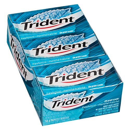 Trident Sugar-Free Gum Slab Freshmint Gum, 12 Count