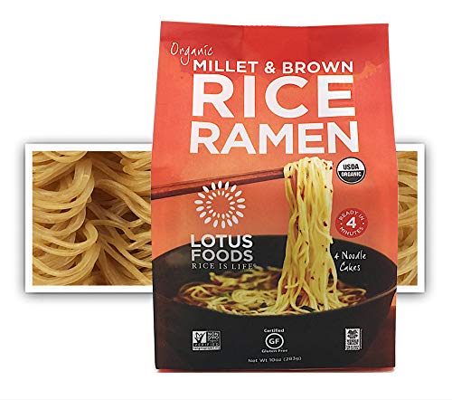 Lotus Foods Organic Rice Ramen Noodles, Millet and Brown Rice, 6 Count