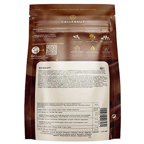 Callebaut Chocolate Milk 33.6 Percent Easi-Melt Buttons Callets 2.5 Kg