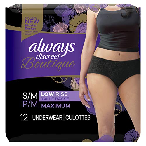 Always Discreet Boutique Low-Rise Incontinence and Postpartum Underwear for Women
