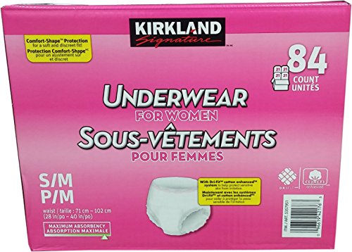 Kirkland Signature protective underwear for women, Small/Medium, 84 Count