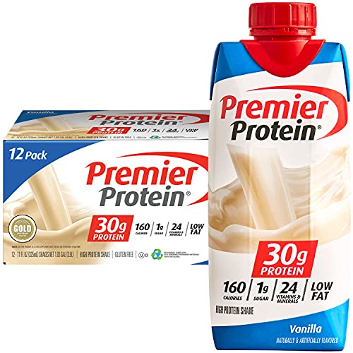 Premier Protein high Protein Shake, Vanilla (11 Fl. Oz., 12 Pack), 132 Fl. Oz, 132 Ounces (511989)