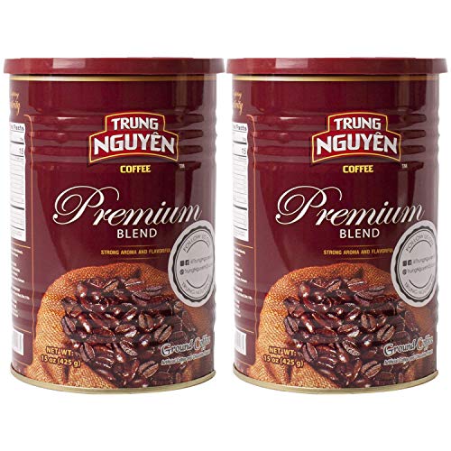 2 (Two) CANS of Trung Nguyen Premium Blend Vietnamese Coffee - 15 oz/425g can