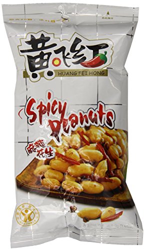 Huang Fei Hong Hot Chilli Pepper Snack Peanuts - 70G /2.47 Oz z (Pack of 6)