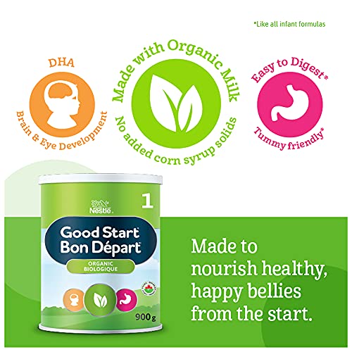 NESTLÉ GOOD START Organic Baby Formula, Powder, 0+ Months, 900g (Packaging May Vary)