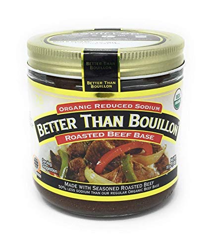 Better Than Bouillon Organic Sodium Reduced Seasoned Roasted Beef Base, 76 Servings 2 PK x 16 Oz / 454 Grams, Total 32 Oz (Less Sodium)