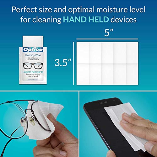 Optico Professional Pre-Moistened Eyeglasses Cleaning wipes, Not for use on Contact Lenses