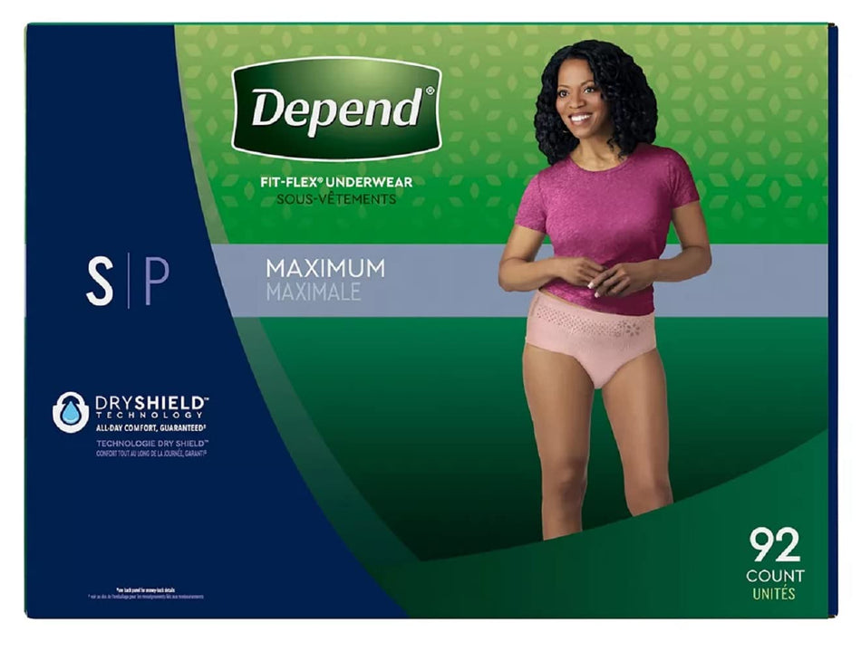 Depend Women's Maximum Absorbency Underwear, Small Pink