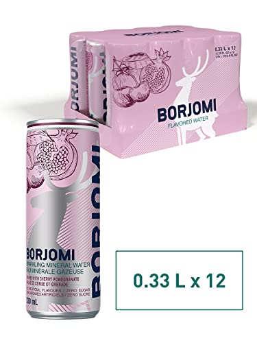 BORJOMI Mineral Sparkling Water - pack Of 12 Can - natural spring water - 330ml (11.15 Fl. Oz. Ea) mineral drinking water - Naturally Carbonated Flavored Sparkling Water - SOLD TO USA AND CANADA ONLY.