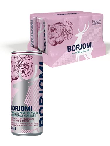 BORJOMI Mineral Sparkling Water - pack Of 12 Can - natural spring water - 330ml (11.15 Fl. Oz. Ea) mineral drinking water - Naturally Carbonated Flavored Sparkling Water - SOLD TO USA AND CANADA ONLY.