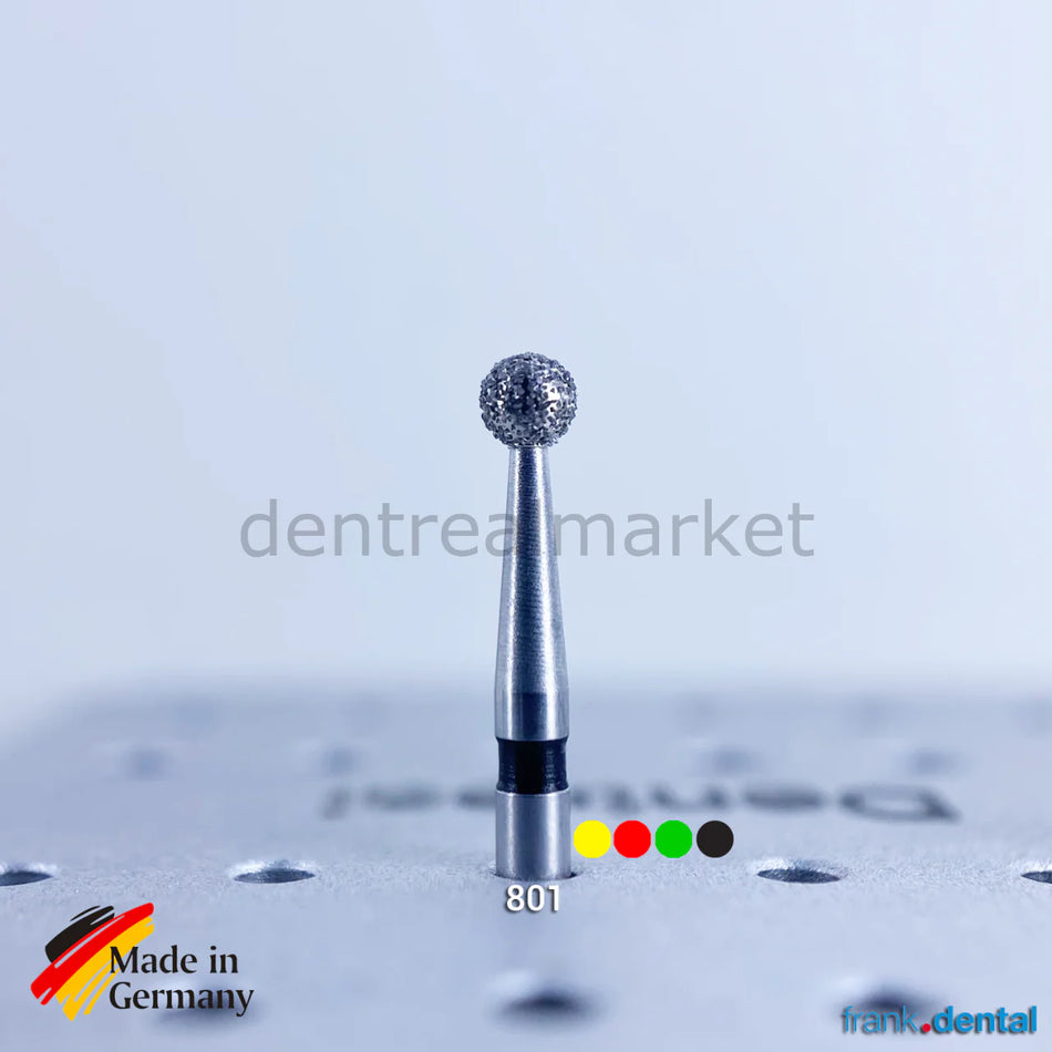 Dental Natural Diamond Bur - 801 - Rond Dental Burs - For Tubine - 5 pcs