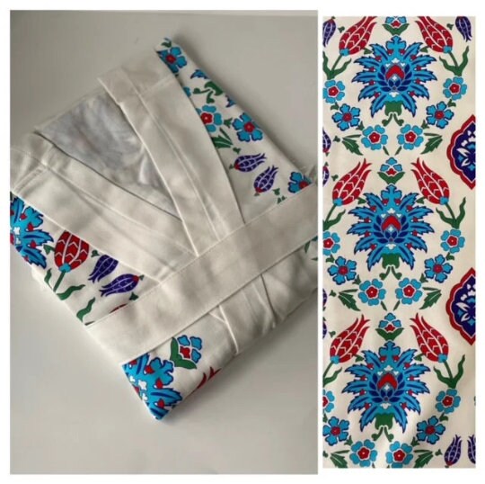 Turkish Peshtemal Bathrobe, %100 Cotton Btahrobe, Kimono Bathrobe, Loomed Textile Bathrobe, Gift For Women, Sauna Bathrobe, Eco-Friendly