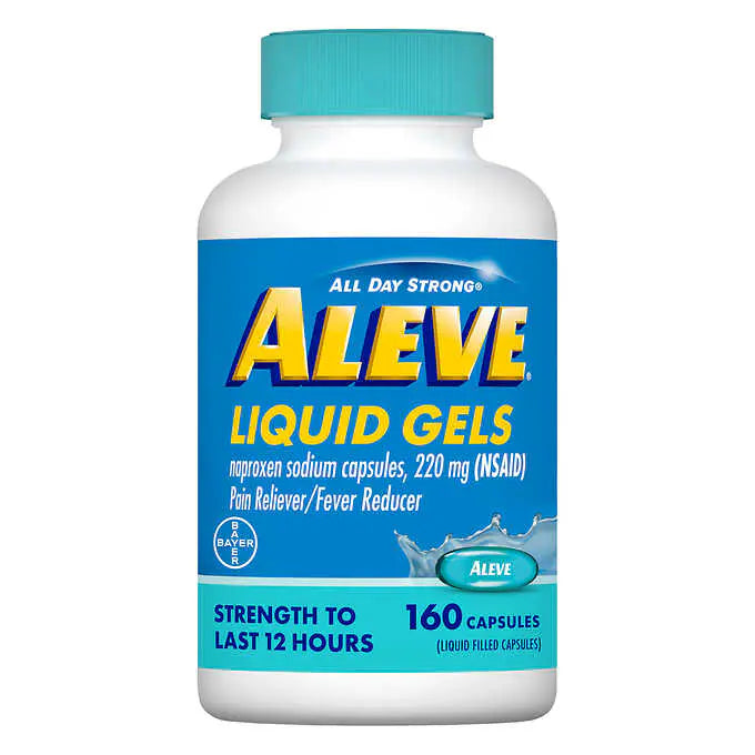 Aleve Liquid Gels (160 Count) 220 mg, Relieves: Joint and arthritis pain/backache and muscle pain. (Super Saver Bottle)